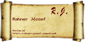 Rahner József névjegykártya